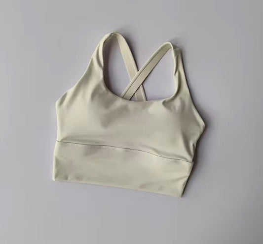 Ultimate Comfort Sports Bra with Sewn-In Cups - Elegant Off White