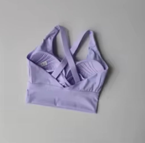 Ultimate Comfort Sports Bra with Sewn-In Cups - Soft Lavender