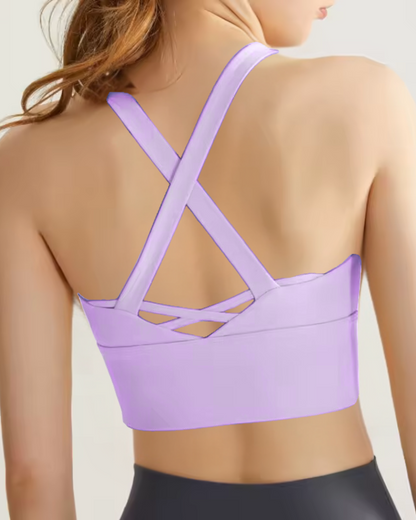 Ultimate Comfort Sports Bra with Sewn-In Cups - Soft Lavender